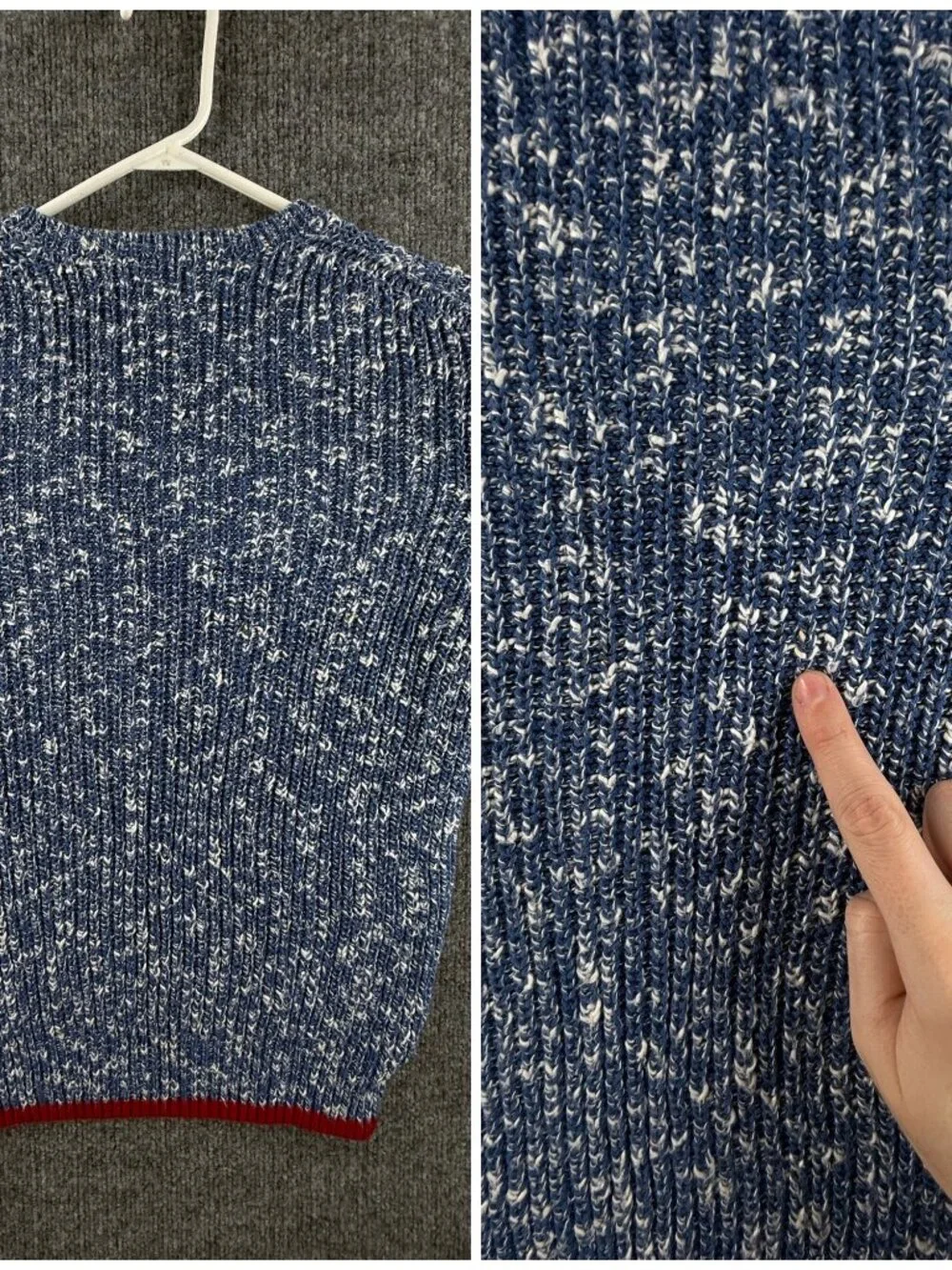 Polo Ralph Lauren XS Speckled USA Flag Chunky Knit Graphic Crew Neck Pullover